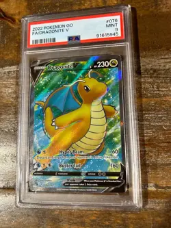 POKEMON 2022 GO DRAGONITE Full Art V #076 PSA 9 Mint RARE - Image 1