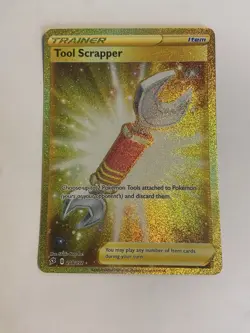 Pokemon TCG Tool Scrapper Rebel Clash Gold Secret Rare Card 208/192 - Image 1