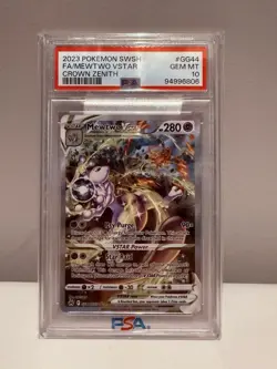 2023 Pokemon SWSH FA/Mewtwo VSTAR Crown Zenith PSA 10 - Image 3