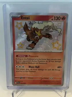 Pokémon TCG Entei 112/091 Sv: Paldean Fates Holo Shiny Rare NM - Image 6