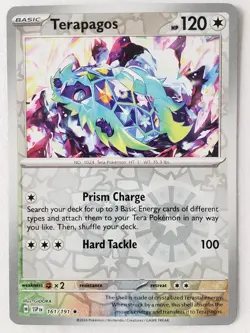 REVERSE HOLO Terapagos 161/191 NM / M Surging Sparks Pokemon Card - GIDORA Art - Image 3