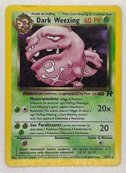 Dark Weezing 14/82 Holo Rare Team Rocket WOTC Italian Excellent Pokemon TCG - Image 1