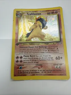 Pokemon Typhlosion 17/111 Neo Genesis 1st Edition English Holo RED DOT Poor - Image 9