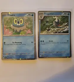 Froakie 056/197 & Frogadier 057/197 Cosmos Holo OBF Promo Pokemon Card Set NM - Image 3