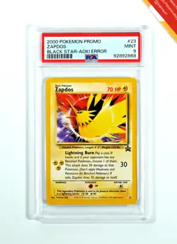 Pokemon PSA 9 Zapdos #023 Promo Black Star Aoki Error 2000 English - Image 1