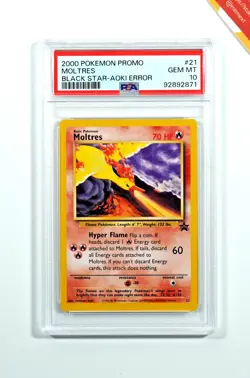 Pokemon PSA 10 Moltres #021 Promo Black Star Aoki Error 2000 English - Image 1