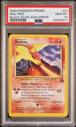 Pokemon PSA 10 Moltres #021 Promo Black Star Aoki Error 2000 English - Image 5