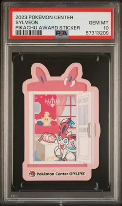 PSA 10 SYLVEON POKEMON CENTER PIKACHU AWARD DELIVERY! STICKER - Image 3