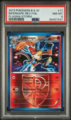 PSA 8 Infernape Reverse Holo #17 Pokemon B&W Plasma Storm 2013. POP 8 - Image 4
