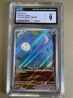 Pokémon TCG Tarountula S&V CGC 9 Base Set 199/198 Holo Illustration Rare - Image 1
