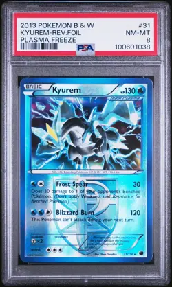 PSA 8 Kyurem Rev Holo #31. Pokemon B&W Plasma Freeze. POP 2 - Image 1