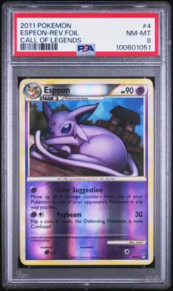 PSA 8 Espeon Rev Holo #4, Pokemon Call Of Legends 2011, POP 25 - Image 1