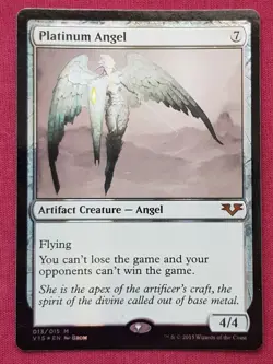 Magic The Gathering FROM THE VAULT ANGELS FOIL PLATINUM ANGEL card MTG FTV - Image 1