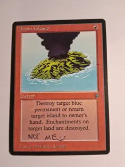 Active Volcano Legends Magic MTG Light Played Autographed Unkown - Image 1