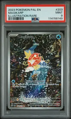2023 POKEMON PALDEA EVOLVED ENGLISH ILLUSTRATION RARE #203 MAGIKARP PSA 9 - Image 1