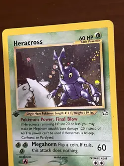 1st Edition Heracross Holo Neo Genesis 6/111 English Pokemon TCG 1995-2000 - Image 2