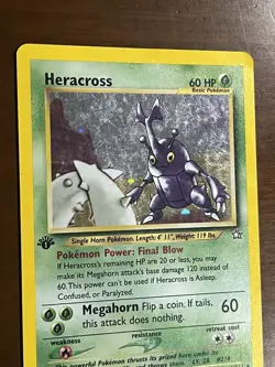 1st Edition Heracross Holo Neo Genesis 6/111 English Pokemon TCG 1995-2000 - Image 3