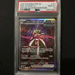 2025 POKEMON PRE EN-PRISMATIC EVOLUTIONS #157 IRON VALIANT EX PSA 10 - Image 1