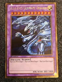 Yugioh Card Blue Eyes Ultimate Dragon PGLD-EN055 1st Ed MP - Image 1