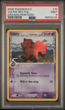 PSA 9 - Pokémon Vulpix Reverse Holo Foil 70/101 EX Dragon Frontiers 2006 Card - Image 1