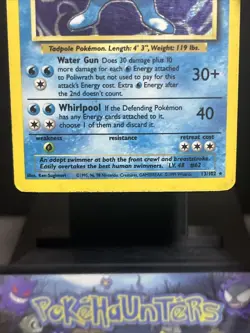 Pokemon Card Poliwrath 13/102 Base Set Holo Rare WOTC Played 3 - Image 3