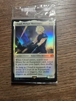 Sealed Cloud, Midgar Mercenary Prerelease Foil Promo Magic MTG Final Fantasy FF - Image 1