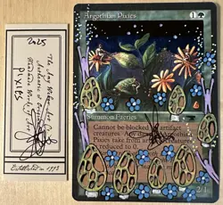 MTG Argothian Pixies Alter Altered Sketch Art Amy WEBER Magic - Image 1