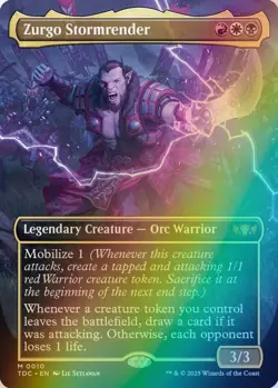 MTG - Zurgo Stormrender - Foil Borderless - TDC 0010 - Tarkir Dragonstorm Mythic - Image 1