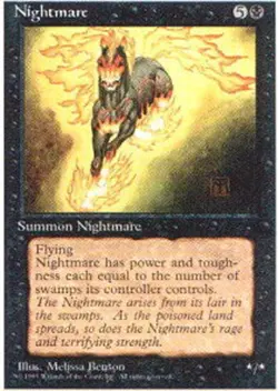 Heavy Play, English MTG Regular Nightmare 4th Edition Magic the Gathering - Image 1
