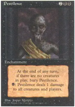 Moderate Play, English MTG Regular Pestilence 4th Edition Magic the Gathering - Image 1