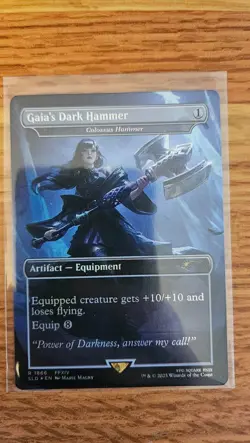 Gaia's Dark Hammer Borderless MTG Secret Lair IN HAND - FOIL - Image 2