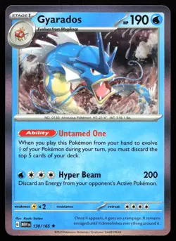 Gyarados 130/165 Scarlet & Violet 151 Holo Rare Near Mint Pokemon Card - Image 1