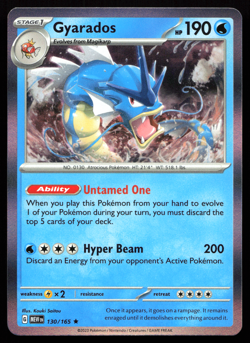 Gyarados 130/165 Scarlet & Violet 151 Holo Rare Near Mint Pokemon Card - Image 3