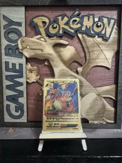 Pokemon Charizard V HP 522 Gold Foil Fan Art Card - Image 1