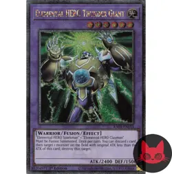 Yugioh Elemental HERO Thunder Giant RA03-EN153 QC Secret Rare 1st Edition NM - Image 1