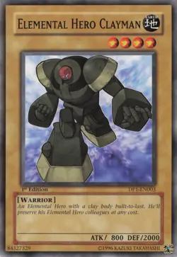 Yugioh Elemental HERO Clayman DP1-EN003 Common 1st Edition NM - Image 1