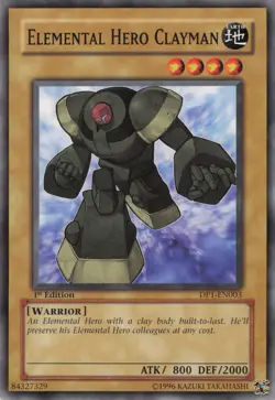 Yugioh Elemental HERO Clayman DP1-EN003 Common 1st Edition NM - Image 3