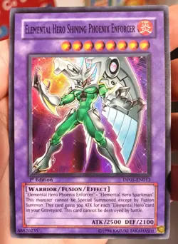 Elemental Hero Shining Phoenix Enforcer DP05-EN013 Super Rare 1st Ed Light play - Image 7