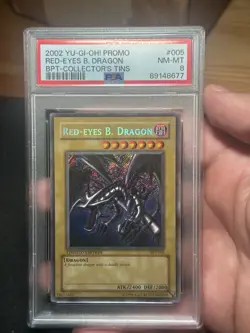2002 YUGIOH Collector's Tin RED-EYES B DRAGON BPT-005 Secret Rare Limited PSA 8 - Image 1