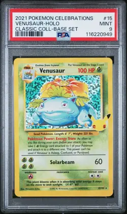 2021 Pokemon SWSH Celebrations Venusaur Classic Collection #15/102 PSA 9 - Image 1
