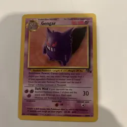 GENGAR Fossil Set 20/62 Rare Pokemon Card 1999 Non-Holo WOTC LP - Image 1