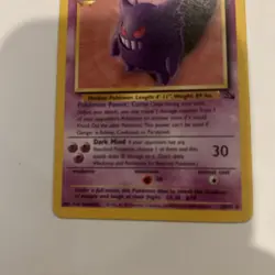 GENGAR Fossil Set 20/62 Rare Pokemon Card 1999 Non-Holo WOTC LP - Image 5