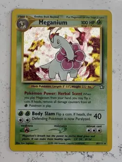 Meganium 10/111 LP/ MP  Neo Genesis Pokemon Card Holo Rare - Image 1