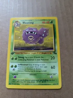 💥 Weezing 45/62 1st Edition Fossil 1999 Rare Non Holo Foil Pokemon Card 1999 - Image 1