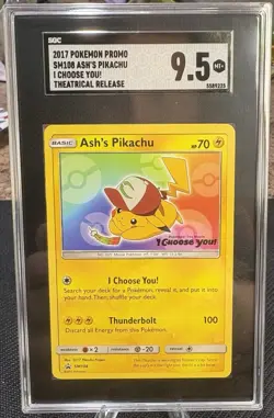 2017 Ash's Pikachu SM108 Promo Pokemon Card I choose You - Image 1