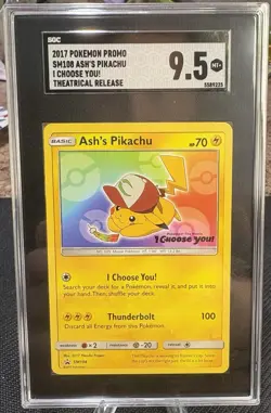 2017 Ash's Pikachu SM108 Promo Pokemon Card I choose You - Image 3