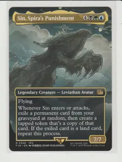 Sin, Spira's Punishment Borderless Rare MtG Card FIN 348 Final Fantasy - Image 2