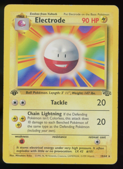 Electrode Jungle 18/64 1st Edition Rare Error Misprint Pokemon Card E2 - Image 3
