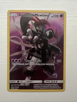 Pokémon TCG Armored Mewtwo Holo Black Star Promo SM228.  LP - Image 3