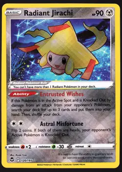 Radiant Jirachi 120/195 Holo Silver Tempest Pokemon TCG Card NM - Image 1